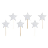 Silver Star Cupcake Toppers - The Party Room
